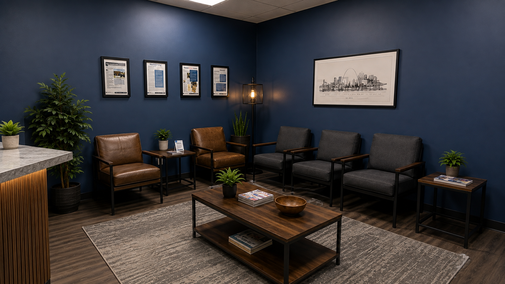 Waiting room at Men's Medical Institute in St. Louis